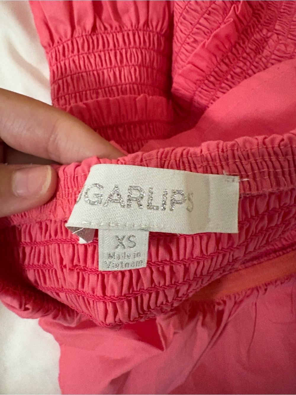 Strapless Ruffle Smocked Crop Top - Pink - Picture 4 of 4